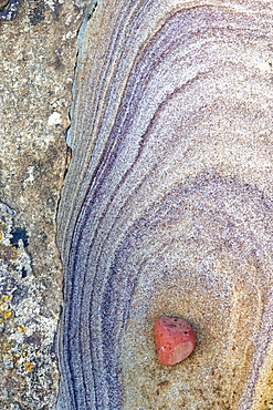 Patterns created by sea erosion on rocks at Rumbling Kern, near Howick, Alnwick, Northumberland, England, United Kingdom, Europe