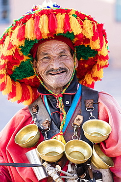 Water seller in Djemaa el Fna, Marrakech, Morocco, North Africa, Africa