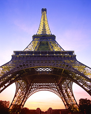 The Eiffel Tower at dusk, Paris, France, Europe