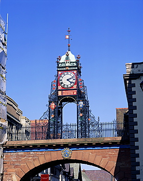 East Gate clock, Chester, Cheshire, England, United Kingdom, Europe