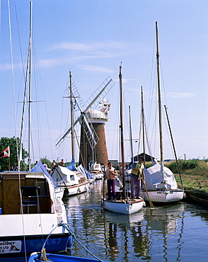 Horsey Mill, Norfolk Broads, Norfolk, England, United Kingdom, Europe