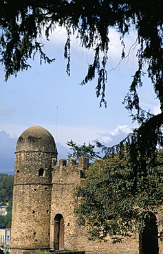 Compound walls, Royal Enclosure, 17th century castle, Gondar, Ethiopia, Africa