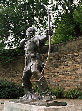 Statue of Robin Hood, Nottingham, Nottinghamshire, England, United Kingdom, Europe