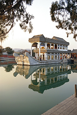 The Marble Boat on the lake at the Summer Palace, China 