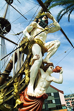 Italy, Liguria, Genoa, galleon with Neptune bow figures