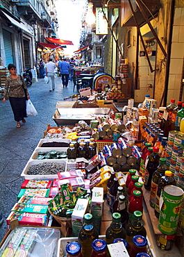 Italy, Sicily, Palermo, Capo market general stall