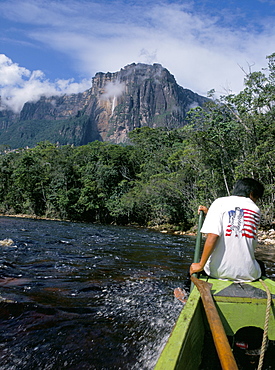 Angel Falls from Rio Churun, Canaima National Park, UNESCO World Heritage Site, Venezuela, South America