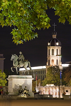 Statue in the Place Bellecour, Lyon, Rhone, France, Europe