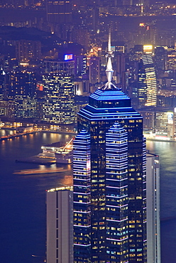 Central skyscrapers at night, Hong Kong, China, Asia