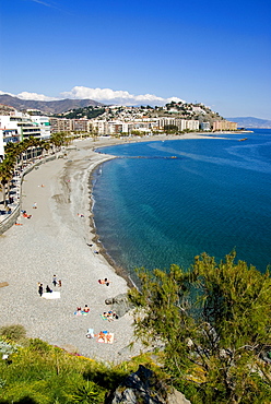 Beach scene, Almunecar, Costa del Sol, Andalucia (Andalusia), Spain, Mediterranean, Europe