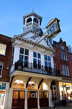 High Street at dusk, Guildford, Surrey, England, United Kingdom, Europe