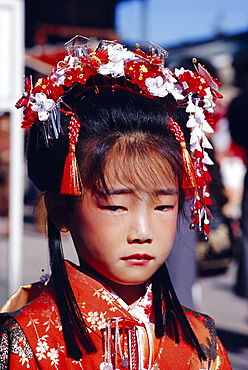 Girl in traditional costume, Japan