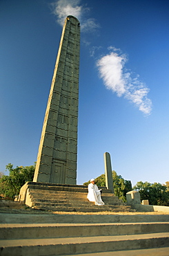 The leaning stele of King Ezana, Axum, Ethiopia, Africa