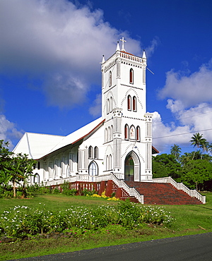 Traditional Samoan church at Felafa, Western Samoa, Pacific Islands, Pacific