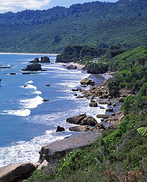 The Westport to Greymouth Highway from Kaipakati Point on the west coast, Westland, South Island, New Zealand, Pacific