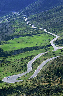 Switchback road, Port d'Envalira, Andorra, Pyrenees, Europe