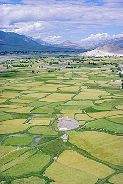 The Indus Valley from the monastery at Thikse (Tikse), Ladakh, India, Asia