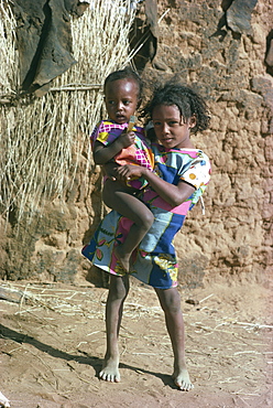 Baggara girl and baby sister, Gabra, Sudan, Africa