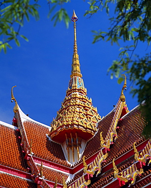 Ornamental spire, Wat Chalong Temple, Phuket, Thailand, Asia