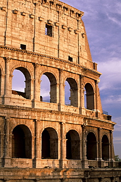 The Colosseum at sunset, Rome, Lazio, Italy, Europe