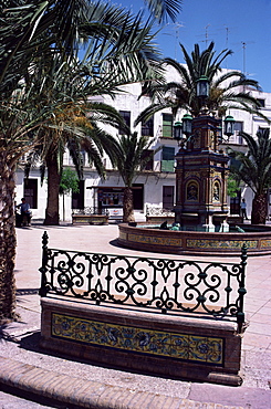 A picturesque square, Vejer de la Frontera, near Cadiz, Andalucia, Spain, Europe