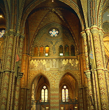 Interior of St. Matthias Church in Budapest, Hungary, Europe