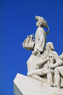 Detail of the Monument to the Discoveries (Padrao dos Descobrimentos), at Belem, in Lisbon, Portugal, Europe