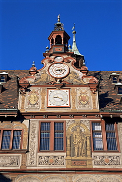 Detail of town hall, Tubingen, Baden-Wurttemberg, Germany, Europe