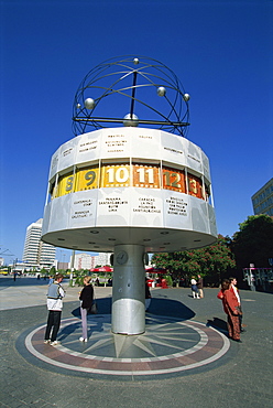 The Weltzeituhr at Alexanderplatz in Berlin, Germany, Europe