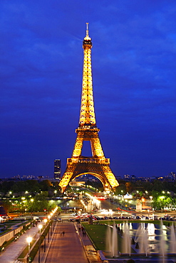 Eiffel Tower at night, Paris, France, Europe