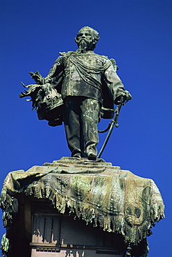 Statue of Vittorio Emanuele II, famous for his small stature, in the city of Turin, Piemonte, Italy, Europe