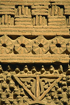 Wall detail, Ismail Samani mausoleum, Bukhara, Uzbekistan, Central Asia, Asia