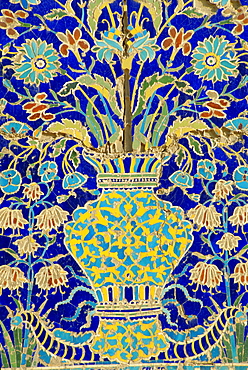 Ceramic detail, Nadir Divanbegi madressa, Bukhara, Uzbekistan, Central Asia