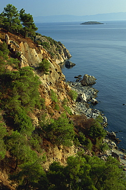 View south from Dilburnu, Buyukada, Princes Islands (Kizil Adalar), Turkey, Eurasia