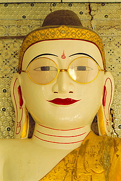 Shwemyethman Pagoda, Buddha with spectacles, near Pyay, Myanmar, Asia