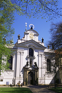 Strahov church facade, Hradcany, Prague, Czech Republic, Europe