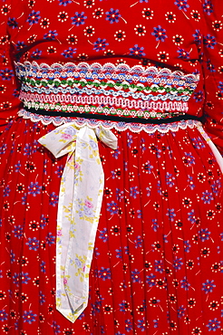 Back of traditional Chod dress, Bohemia, Czech Republic, Europe