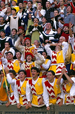 Winner's supporters, Palio horse race, Siena, Tuscany, Italy, Europe