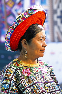 Woman in traditional dress, Santiago Atitlan, Guatemala, Central America