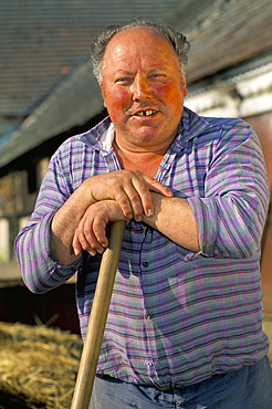 South Bohemian farmer, near Budejovice, South Bohemia, Czech Republic, Europe