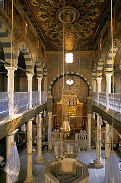 Interior of Ben Ezra Synagogue, Old Cairo, Cairo, Egypt, North Africa, Africa