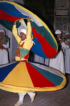 Whirling dervish, Al-Shuri Mausoleum, Cairo, Egypt, North Africa, Africa