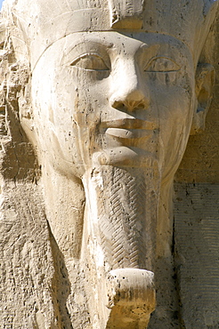 Close-up of the face of an alabaster sphinx dating from the New Kingdom, Memphis, Egypt, North Africa, Africa