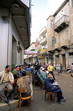 Corner coffee shop, back streets, Rosetta, Delta area, Egypt, North Africa, Africa