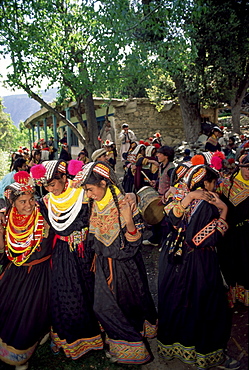 Kalash women, Rites of Spring, Joshi, Bumburet Valley, Pakistan, Asia