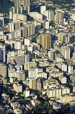 Aerial view of skyscrapers in Centro (downtown), Rio de Janeiro, Brazil, South America