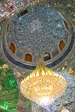 Ceiling in the mosque, Aramgah-e Shah-e Cheragh (Mausoleum of the King of Light), Shiraz, Iran, Middle East