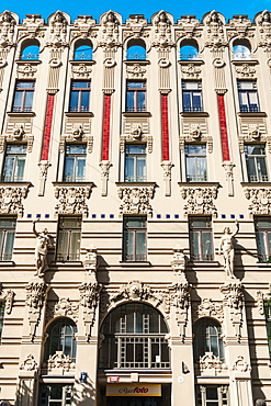 Art nouveau building facade, Alberta Street, Riga, Latvia, Europe