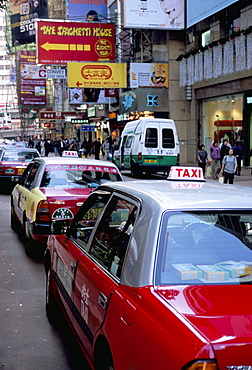 Taxis, Causeway Bay, Hong Kong Island, Hong Kong, China, Asia