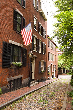 Acorn Street, Beacon Hill, Boston, Massachusetts, USA